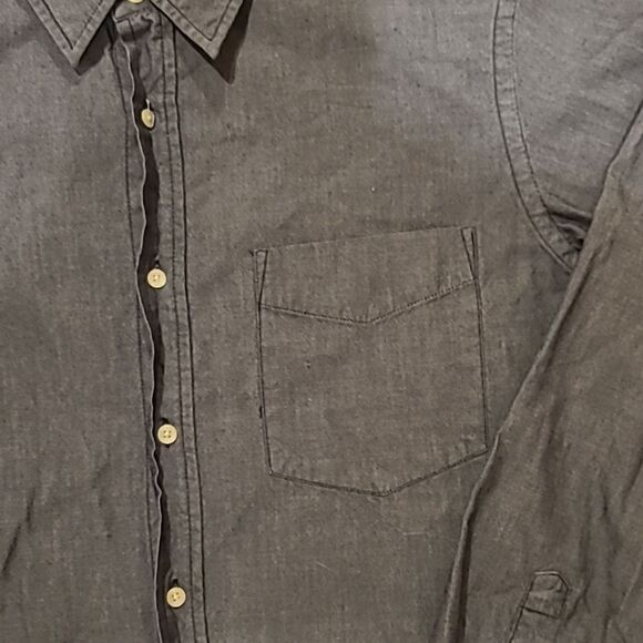 Jcrew mens dark denim colored cotton long sleeve button down size medium - Picture 3 of 5